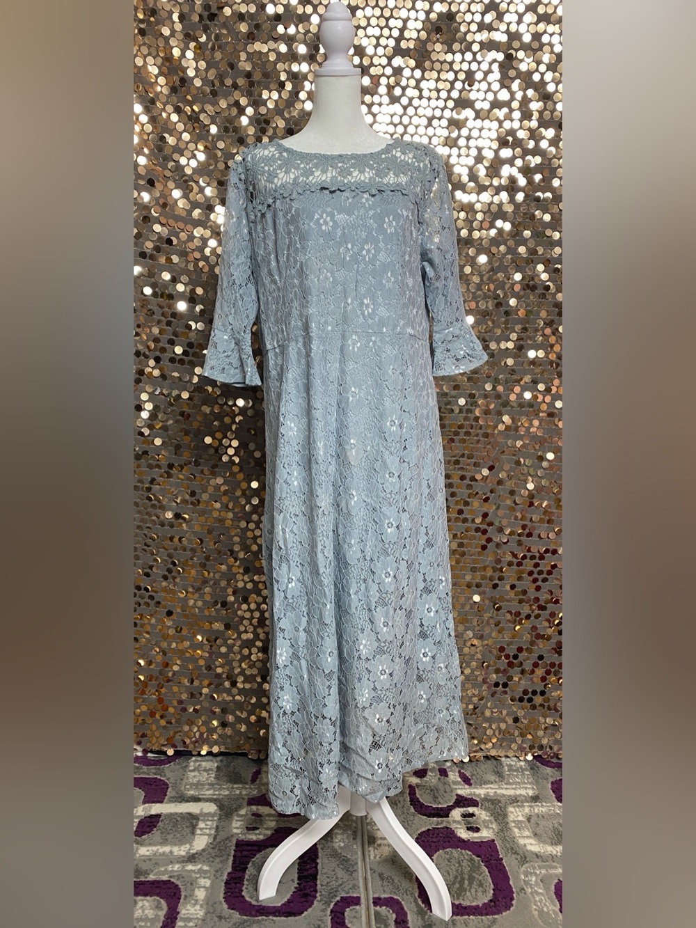 Light gray lace dress size XXL #1540
